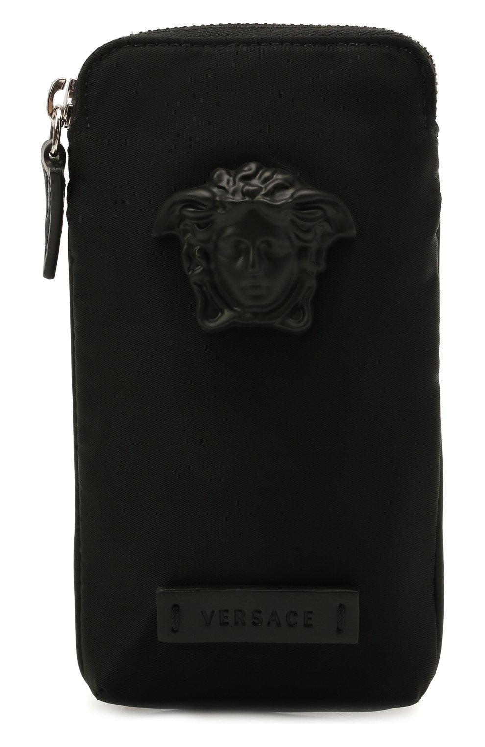 Мужская текстильная сумка VERSACE черного цвета, арт. 1000729/DNY8ME | Фото 1 (Размер: mini; Ремень/цепочка: На ремешке; Материал: Текстиль)