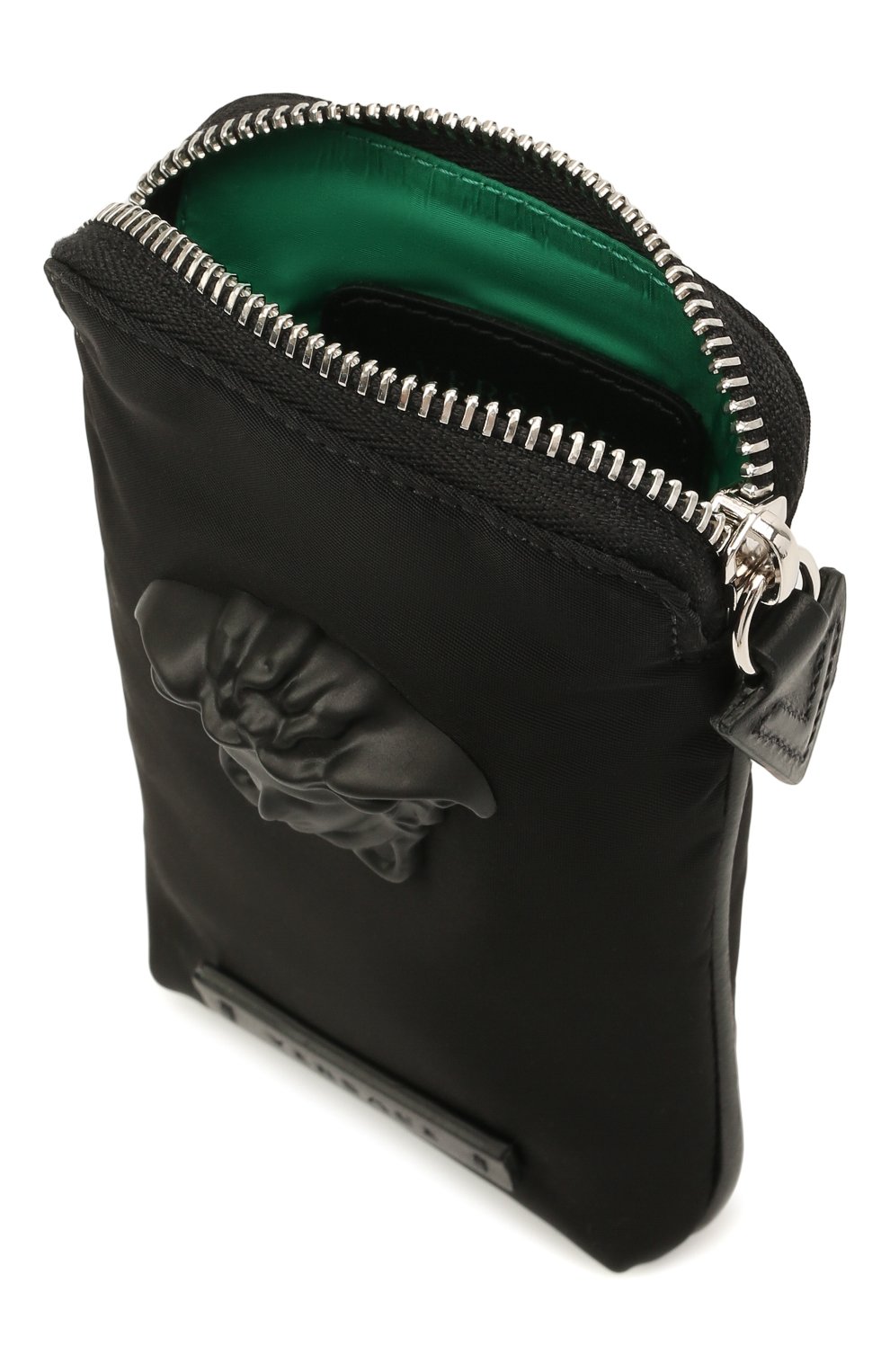 Мужская текстильная сумка VERSACE черного цвета, арт. 1000729/DNY8ME | Фото 4 (Размер: mini; Ремень/цепочка: На ремешке; Материал: Текстиль)