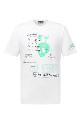 Мужская хлопковая футболка DIESEL белого цвета по цене 6395 руб., арт. A02979/0CATM | Фото 1 Мужская хлопковая футболка DIESEL белого цвета, арт. A02979/0CATM | Фото 1