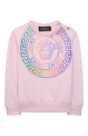 Детский хлопковый свитшот VERSACE розового цвета по цене 16350 руб., арт. 1001650/1A01337 | Фото 1 Детский хлопковый свитшот VERSACE розового цвета, арт. 1001650/1A01337 | Фото 1