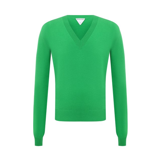 Шерстяной пуловер Bottega Veneta цвет зелёный