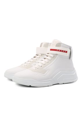 Мужские кожаные кроссовки polarius 19 lr PRADA белого цвета, арт. 4T3535-HEC-F0009 | Фото 1 (Подошва: Массивная; Материал внешний: Кожа; Материал утеплителя: Без утеплителя; Стили: Классический)