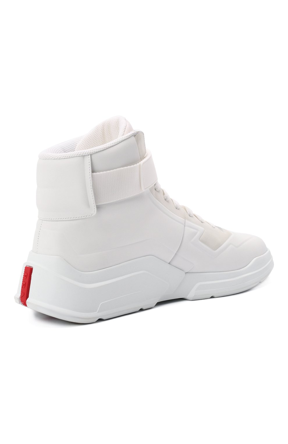 Мужские кожаные кроссовки polarius 19 lr PRADA белого цвета, арт. 4T3535-HEC-F0009 | Фото 5 (Материал внешний: Кожа; Стили: Классический; Материал утеплителя: Без утеплителя; Подошва: Массивная)