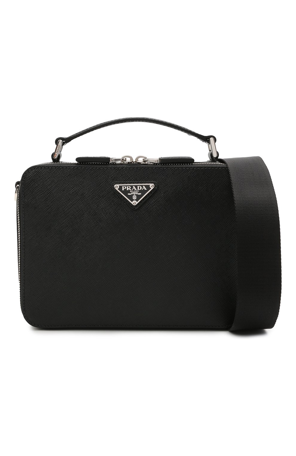 Мужская кожаная сумка brique PRADA черного цвета по цене 145000 руб., арт. 2VH069-9Z2-F0002-YMI | Фото 5 Мужская кожаная сумка brique PRADA черного цвета, арт. 2VH069-9Z2-F0002-YMI | Фото 5
