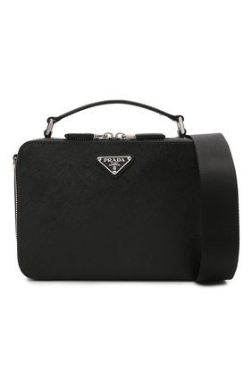 Мужская кожаная сумка brique PRADA черного цвета по цене 145000 руб., арт. 2VH069-9Z2-F0002-YMI | Фото 5 Мужская кожаная сумка brique PRADA черного цвета, арт. 2VH069-9Z2-F0002-YMI | Фото 5