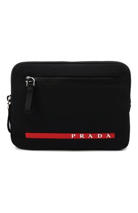 Мужская сумка PRADA черного цвета, арт. 2VL036-2DUG-F0002-OOO | Фото 1 (Размер: mini; Ремень/цепочка: На ремешке; Материал: Текстиль)