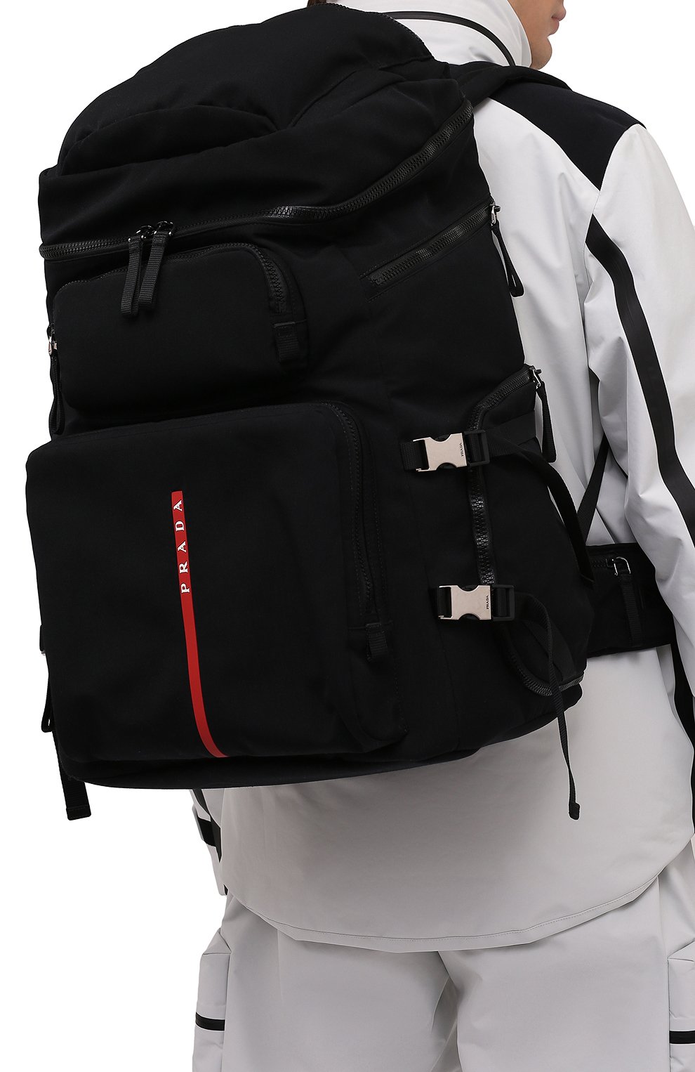 Мужской текстильный рюкзак PRADA черного цвета, арт. 2VZ086-2DUG-F0002-OOO | Фото 2 (Материал: Текстиль; Сумки-технические: Рюкзаки - большие; Размер: large)