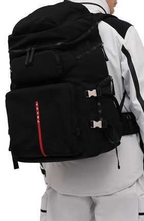 Мужской текстильный рюкзак PRADA черного цвета, арт. 2VZ086-2DUG-F0002-OOO | Фото 2 (Материал: Текстиль; Размер: large; Сумки-технические: Рюкзаки - большие)