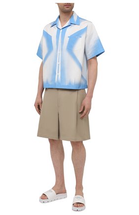 Мужские кожаные шлепанцы PRADA белого цвета по цене 49000 руб., арт. 2X3060-A21-F0009 | Фото 2 Мужские кожаные шлепанцы PRADA белого цвета, арт. 2X3060-A21-F0009 | Фото 2 (Материал внешний: Кожа)