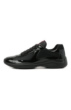Мужские комбинированные кроссовки PRADA черного цвета, арт. 4E3400-ASZ-F0002 | Фото 3 (Материал внешний: Текстиль; Стили: Классический; Материал утеплителя: Без утеплителя; Подошва: Массивная)