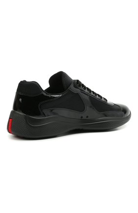 Мужские комбинированные кроссовки PRADA черного цвета, арт. 4E3400-ASZ-F0002 | Фото 4 (Материал внешний: Текстиль; Стили: Классический; Материал утеплителя: Без утеплителя; Подошва: Массивная)