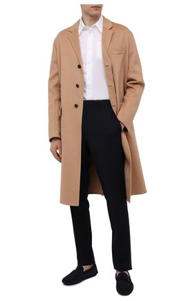 Мужские замшевые мокасины PRADA синего цвета по цене 52000 руб., арт. 2DD158-103-F0216-U00I | Фото 2 Мужские замшевые мокасины PRADA синего цвета, арт. 2DD158-103-F0216-U00I | Фото 2 (Случай: Повседневный; Стили: Кэжуэл; Материал внешний: Замша, Кожа)
