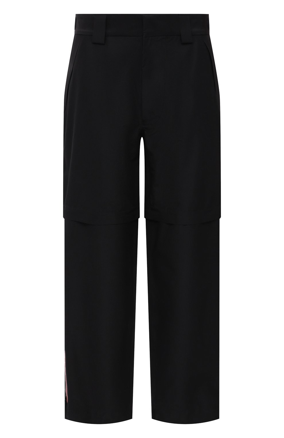 Мужские брюки PRADA черного цвета, арт. SPH55-1V94-F0002-201 | Фото 1 (Длина (брюки, джинсы): Стандартные; Случай: Повседневный; Материал внешний: Синтетический материал; Стили: Кэжуэл)
