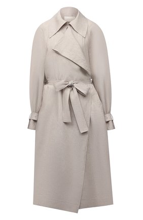 Женский льняной плащ LOW CLASSIC бежевого цвета по цене 59750 руб., арт. L0W21SS_CT03BE | Фото 1 Женский льняной плащ LOW CLASSIC бежевого цвета, арт. L0W21SS_CT03BE | Фото 1 (Рукава: Длинные; Материал внешний: Лен; Стили: Кэжуэл, Классический; Длина (верхняя одежда): Длинные)