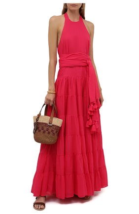 Женское хлопковое платье ERIKA PENA фуксия цвета по цене 34450 руб., арт. CHARL0TTEDRESS | Фото 2 Женское хлопковое платье ERIKA PENA фуксия цвета, арт. CHARL0TTEDRESS | Фото 2 (Материал внешний: Хлопок; Материал подклада: Хлопок; Стили: Романтичный; Случай: Повседневный; Женское Кросс-КТ: Сарафаны, Платье-одежда, Платье-пляжная одежда; Длина Ж (юбки, платья, шорты): Макси)