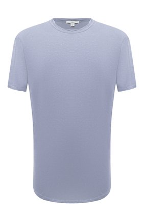 Мужская хлопковая футболка JAMES PERSE голубого цвета, арт. MKJ3360 | Фото 1 (Материал внешний: Хлопок; Принт: Без принта; Рукава: Короткие; Длина (для топов): Стандартные)