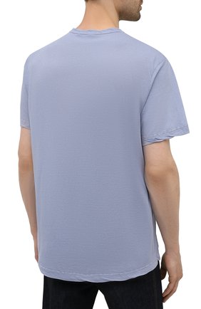 Мужская хлопковая футболка JAMES PERSE голубого цвета, арт. MKJ3360 | Фото 4 (Принт: Без принта; Рукава: Короткие; Длина (для топов): Стандартные; Материал внешний: Хлопок)