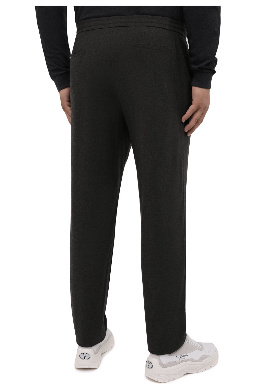 Мужские кашемировые брюки MARCO PESCAROLO темно-зеленого цвета, арт. CHIAIAM/ZIP+SFILA/4442 | Фото 4 (Материал внешний: Шерсть, Кашемир; Длина (брюки, джинсы): Стандартные; Случай: Повседневный; Стили: Кэжуэл)