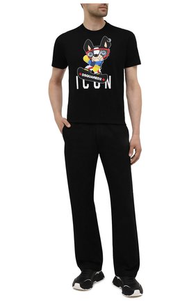 Мужская хлопковая футболка DSQUARED2 черного цвета по цене 21800 руб., арт. S79GC0033/S23009 | Фото 2 Мужская хлопковая футболка DSQUARED2 черного цвета, арт. S79GC0033/S23009 | Фото 2