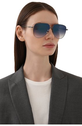 Женские солнцезащитные очки DITA синего цвета, арт. M0DDICT/03 | Фото 2 (Тип очков: С/з; Оптика Гендер: оптика-женское; Очки форма: Авиаторы)