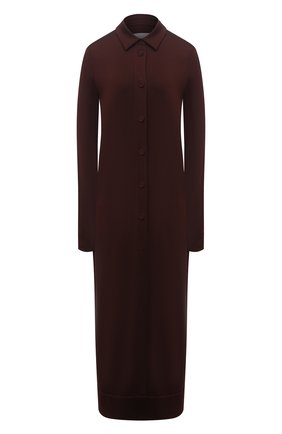 Женское платье из вискозы JIL SANDER темно-коричневого цвета по цене 105500 руб., арт. JSWS710301-WS397908 | Фото 1 Женское платье из вискозы JIL SANDER темно-коричневого цвета, арт. JSWS710301-WS397908 | Фото 1 (Рукава: Длинные; Длина Ж (юбки, платья, шорты): Макси; Материал внешний: Вискоза; Стили: Минимализм; Случай: Повседневный; Кросс-КТ: Трикотаж)