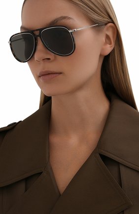 Женские солнцезащитные очки SAINT LAURENT темно-коричневого цвета, арт. CLASSIC 11 RIM | Фото 2 (Тип очков: С/з; Очки форма: Авиаторы)