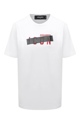 Женская хлопковая футболка DSQUARED2 белого цвета по цене 22950 руб., арт. S80GC0029/S23009 | Фото 1 Женская хлопковая футболка DSQUARED2 белого цвета, арт. S80GC0029/S23009 | Фото 1