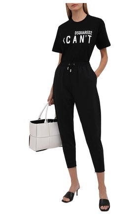 Женские шерстяные брюки DSQUARED2 черного цвета по цене 38650 руб., арт. S75KB0240/S40320 | Фото 2 Женские шерстяные брюки DSQUARED2 черного цвета, арт. S75KB0240/S40320 | Фото 2 (Материал внешний: Шерсть; Силуэт Ж (брюки и джинсы): Узкие; Кросс-КТ: Трикотаж; Женское Кросс-КТ: Брюки-одежда; Стили: Спорт-шик; Длина (брюки, джинсы): Укороченные)