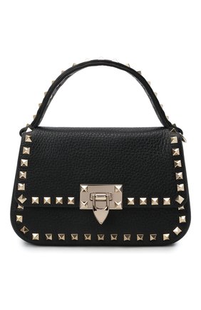 Женская сумка rockstud small VALENTINO черного цвета по цене 104500 руб., арт. WW2B0I52/VSF | Фото 1 Женская сумка rockstud small VALENTINO черного цвета, арт. WW2B0I52/VSF | Фото 1 (Ремень/цепочка: На ремешке; Материал: Натуральная кожа; Размер: small; Сумки-технические: Сумки top-handle)