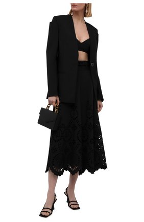 Женская юбка из шерсти и шелка VALENTINO черного цвета по цене 521000 руб., арт. WB3RA7U16GR | Фото 2 Женская юбка из шерсти и шелка VALENTINO черного цвета, арт. WB3RA7U16GR | Фото 2