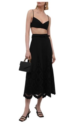 Женский бра-топ из шерсти и шелка VALENTINO черного цвета по цене 41350 руб., арт. WB3AE6261CF | Фото 2 Женский бра-топ из шерсти и шелка VALENTINO черного цвета, арт. WB3AE6261CF | Фото 2