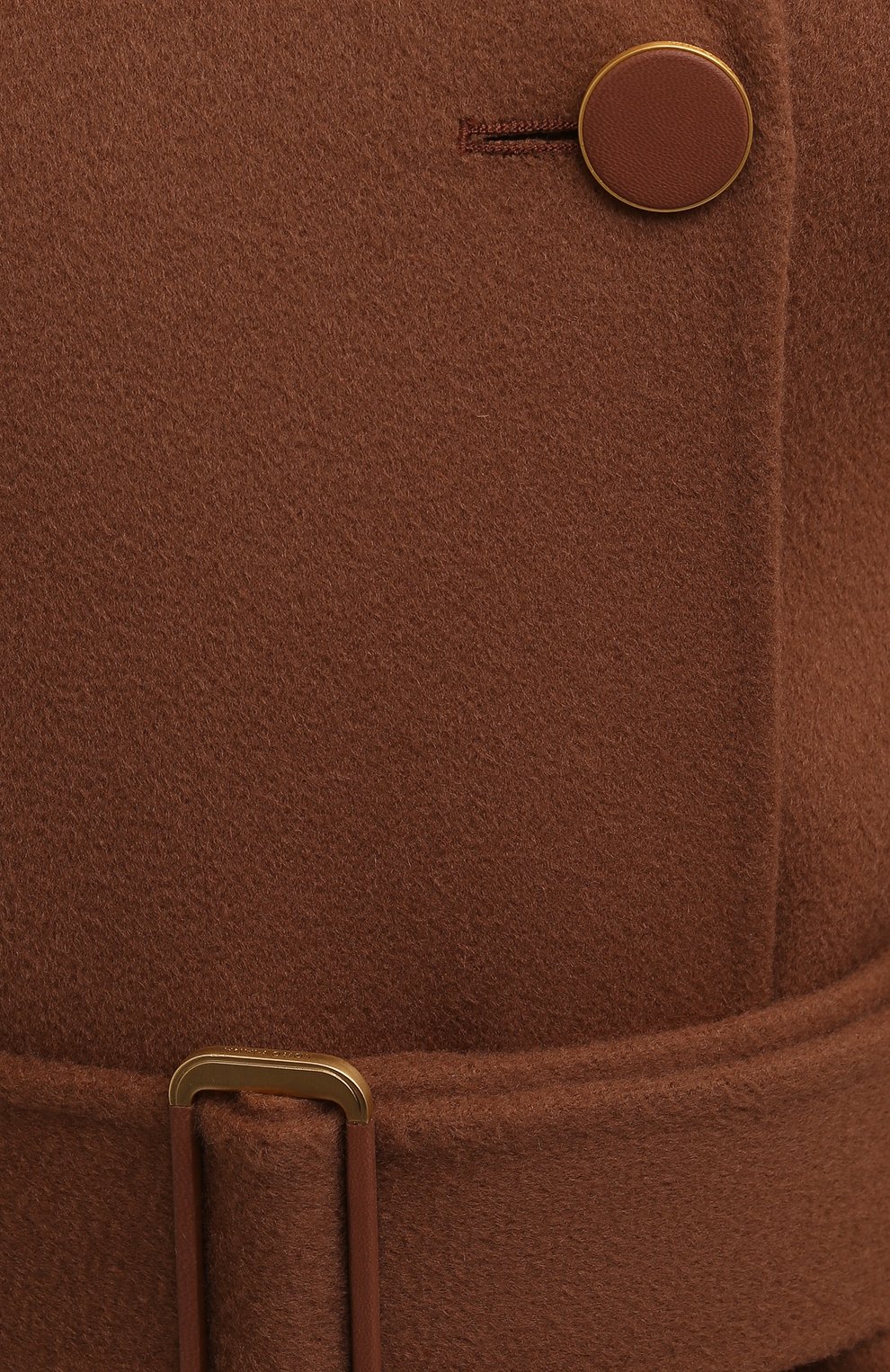 Женское кашемировое пальто LORO PIANA коричневого цвета, арт. FAL7572 | Фото 5 (Материал внешний: Шерсть, Кашемир; Рукава: Длинные; Длина (верхняя одежда): До середины бедра; 1-2-бортные: Двубортные; Стили: Кэжуэл)