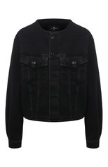 Женская джинсовая куртка 7 FOR ALL MANKIND черного цвета, арт. JSK4B340FA | Фото 1 (Кросс-КТ: Куртка, Деним; Рукава: Длинные; Стили: Гранж; Материал внешний: Хлопок; Длина (верхняя одежда): Короткие)