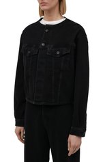 Женская джинсовая куртка 7 FOR ALL MANKIND черного цвета, арт. JSK4B340FA | Фото 3 (Кросс-КТ: Куртка, Деним; Рукава: Длинные; Стили: Гранж; Материал внешний: Хлопок; Длина (верхняя одежда): Короткие)