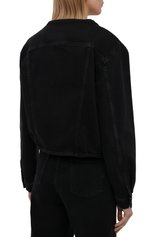 Женская джинсовая куртка 7 FOR ALL MANKIND черного цвета, арт. JSK4B340FA | Фото 4 (Кросс-КТ: Куртка, Деним; Рукава: Длинные; Стили: Гранж; Материал внешний: Хлопок; Длина (верхняя одежда): Короткие)