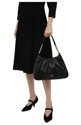 Женская сумка hannah medium MICHAEL MICHAEL KORS черного цвета по цене 34850 руб., арт. 30T1GNNL2U | Фото 2 Женская сумка hannah medium MICHAEL MICHAEL KORS черного цвета, арт. 30T1GNNL2U | Фото 2