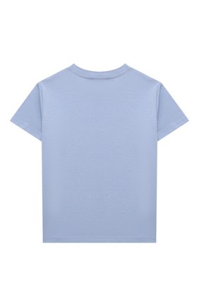 Детская хлопковая футболка POLO RALPH LAUREN голубого цвета, арт. 311841391 | Фото 2 (Материал внешний: Хлопок; Девочки Кросс-КТ: футболка-одежда; Рукава: Короткие; Принт: С принтом; Региональные ограничения белый список (Axapta Mercury): RU; Ростовка одежда: 18 мес | 86 см, 3 года | 98 см, 4 года | 104 см)