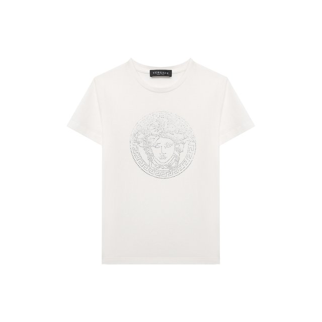 Хлопковая футболка Versace 1000052/1A01421/4A-6A