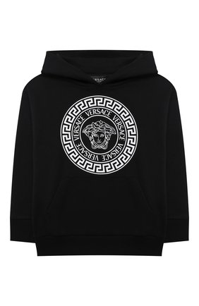 Детский хлопковое худи VERSACE черного цвета по цене 16900 руб., арт. 1001677/1A01377/4A-6A | Фото 1 Детский хлопковое худи VERSACE черного цвета, арт. 1001677/1A01377/4A-6A | Фото 1 (Материал внешний: Хлопок; Рукава: Длинные; Мальчики Кросс-КТ: Толстовка-одежда; Ростовка одежда: 6 лет | 116 см)