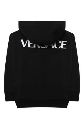 Детский хлопковое худи VERSACE черного цвета по цене 16900 руб., арт. 1001677/1A01377/4A-6A | Фото 2 Детский хлопковое худи VERSACE черного цвета, арт. 1001677/1A01377/4A-6A | Фото 2 (Материал внешний: Хлопок; Рукава: Длинные; Мальчики Кросс-КТ: Толстовка-одежда; Ростовка одежда: 6 лет | 116 см)