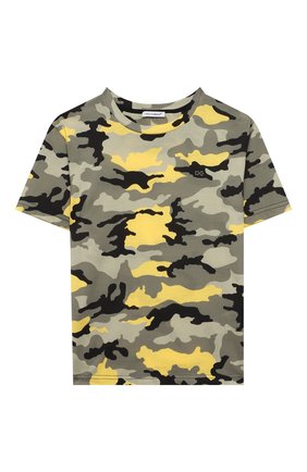 Детская хлопковая футболка DOLCE & GABBANA хаки цвета по цене 16650 руб., арт. L4JTDH/G7A2T/8-14 | Фото 1 Детская хлопковая футболка DOLCE & GABBANA хаки цвета, арт. L4JTDH/G7A2T/8-14 | Фото 1
