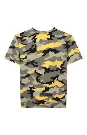 Детская хлопковая футболка DOLCE & GABBANA хаки цвета по цене 16650 руб., арт. L4JTDH/G7A2T/8-14 | Фото 2 Детская хлопковая футболка DOLCE & GABBANA хаки цвета, арт. L4JTDH/G7A2T/8-14 | Фото 2
