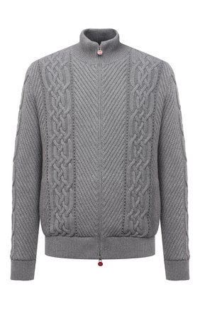 Мужской кашемировый кардиган KITON серого цвета по цене 499500 руб., арт. UMK0057 | Фото 1 Мужской кашемировый кардиган KITON серого цвета, арт. UMK0057 | Фото 1