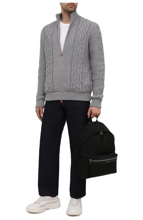 Мужской кашемировый кардиган KITON серого цвета по цене 499500 руб., арт. UMK0057 | Фото 2 Мужской кашемировый кардиган KITON серого цвета, арт. UMK0057 | Фото 2