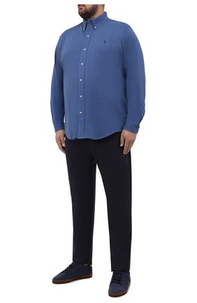 Мужская хлопковая рубашка POLO RALPH LAUREN синего цвета по цене 12400 руб., арт. 711654408/C7998/PRL BS | Фото 2 Мужская хлопковая рубашка POLO RALPH LAUREN синего цвета, арт. 711654408/C7998/PRL BS | Фото 2