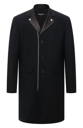 Мужской шерстяное пальто DSQUARED2 черного цвета по цене 189000 руб., арт. S74AA0236/S40320 | Фото 1 Мужской шерстяное пальто DSQUARED2 черного цвета, арт. S74AA0236/S40320 | Фото 1 (Рукава: Длинные; Материал подклада: Синтетический материал; Материал внешний: Шерсть; Мужское Кросс-КТ: пальто-верхняя одежда; Стили: Кэжуэл; Длина (верхняя одежда): До середины бедра)