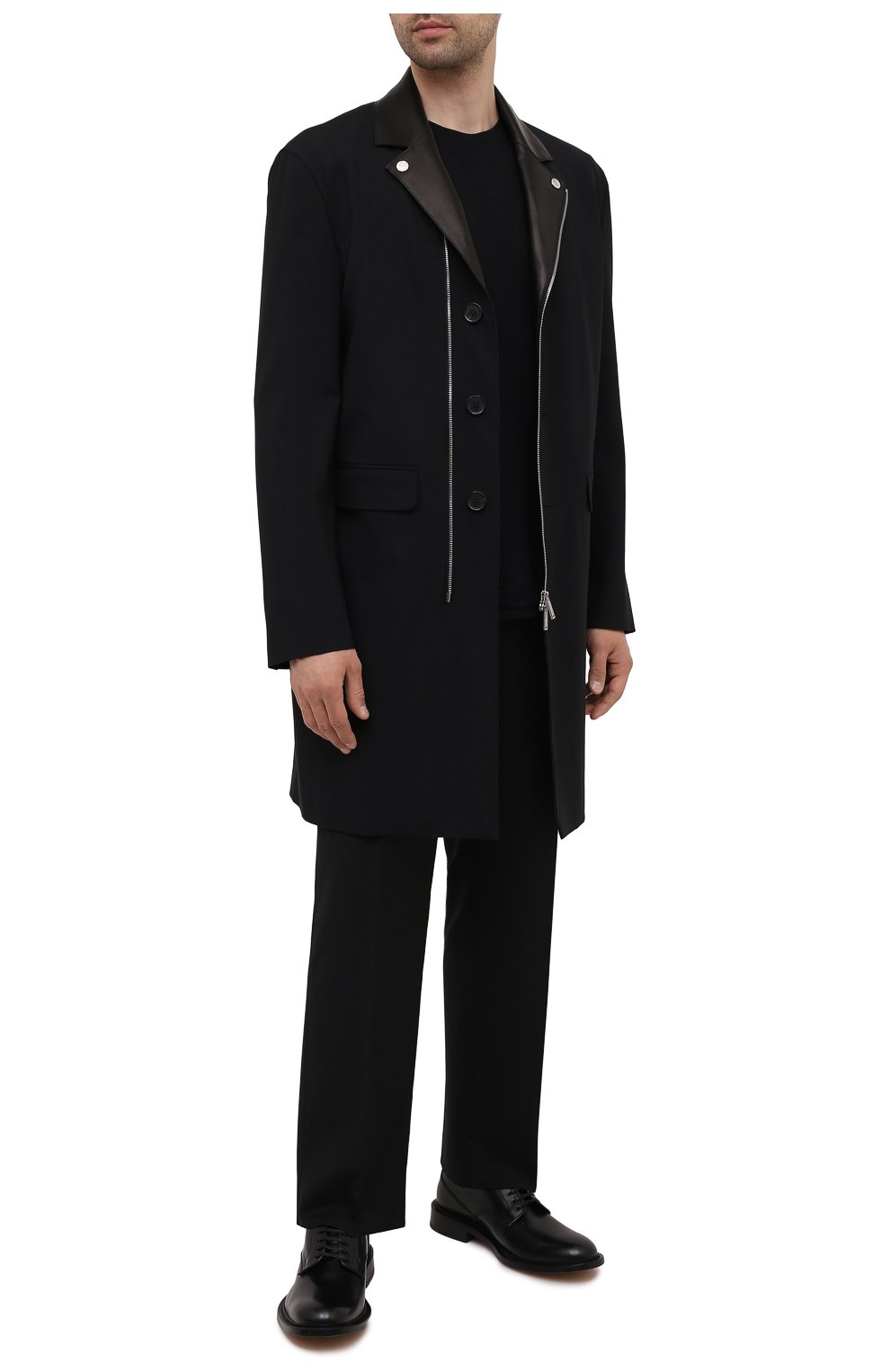 Мужской шерстяное пальто DSQUARED2 черного цвета, арт. S74AA0236/S40320 | Фото 2 (Материал внешний: Шерсть; Рукава: Длинные; Длина (верхняя одежда): До середины бедра; Материал подклада: Синтетический материал; Мужское Кросс-КТ: пальто-верхняя одежда; Стили: Кэжуэл)