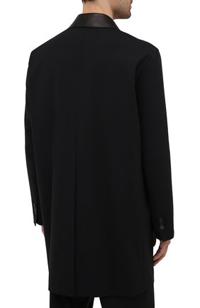 Мужской шерстяное пальто DSQUARED2 черного цвета, арт. S74AA0236/S40320 | Фото 4 (Материал внешний: Шерсть; Рукава: Длинные; Длина (верхняя одежда): До середины бедра; Материал подклада: Синтетический материал; Мужское Кросс-КТ: пальто-верхняя одежда; Стили: Кэжуэл)