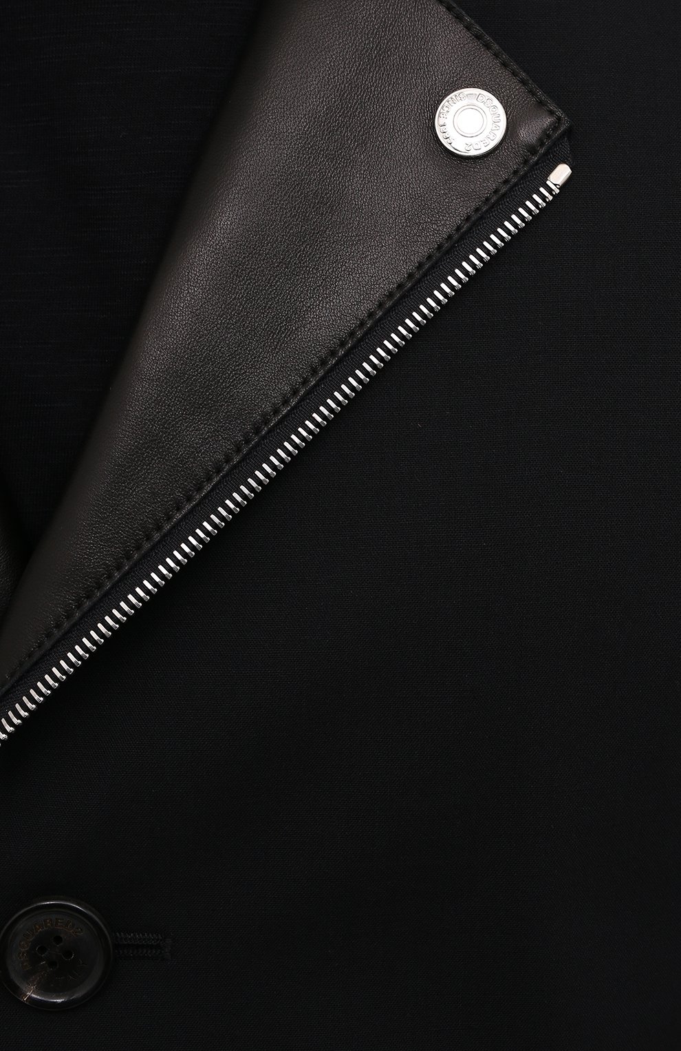 Мужской шерстяное пальто DSQUARED2 черного цвета, арт. S74AA0236/S40320 | Фото 5 (Материал внешний: Шерсть; Рукава: Длинные; Длина (верхняя одежда): До середины бедра; Материал подклада: Синтетический материал; Мужское Кросс-КТ: пальто-верхняя одежда; Стили: Кэжуэл)