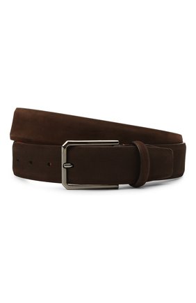 Мужской замшевый ремень SANTONI темно-коричневого цвета по цене 17400 руб., арт. CM35VS003B91GGCKT50 | Фото 1 Мужской замшевый ремень SANTONI темно-коричневого цвета, арт. CM35VS003B91GGCKT50 | Фото 1